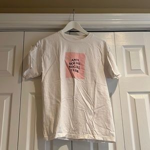 Anti Social Social Club White & Pink Logo Tee/ Unisex M Size